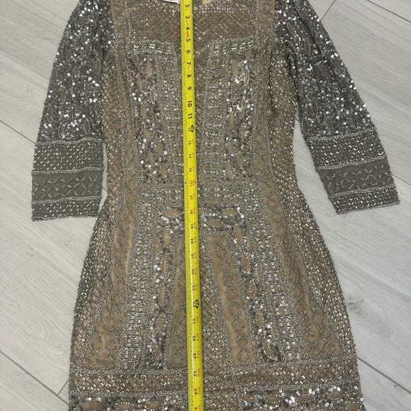 Scala Women's Sequin Embellished Silver Pewter Dress Sz 8 - Picture 10 of 10